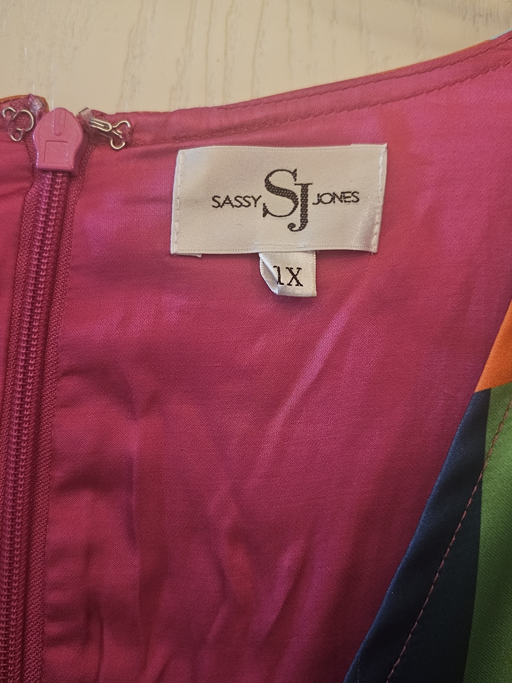Sassy Jones Multicolor Geometric Jumpsuit with Drawstring Waist - Picture 2 of 2